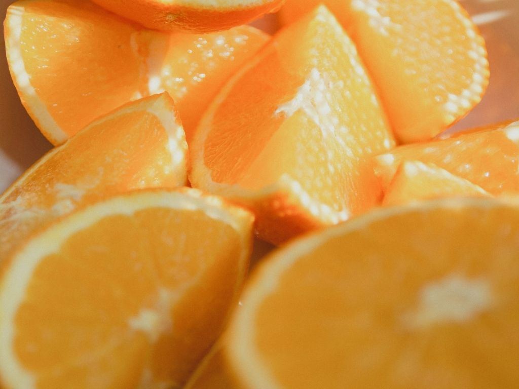 Slices of orange laid out on a plate